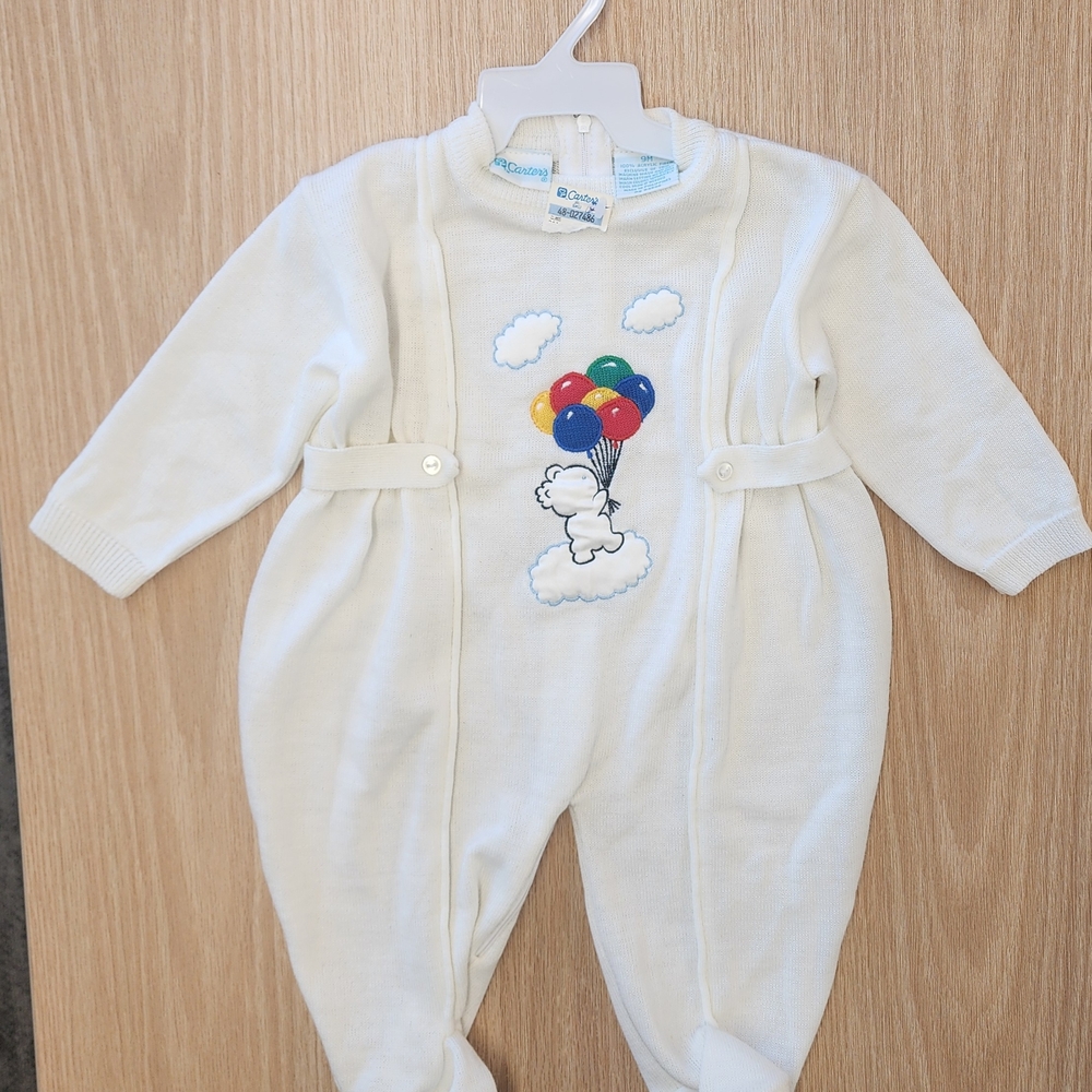 White Baby One Piece with Balloon Design